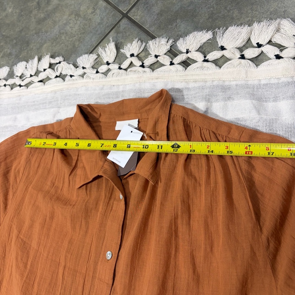 NWT J.JILL CINNAMON LONG SHIRTTAIL TUNIC TOP SHIRT LONG SLEEVE MAXI DRESS SZ M - Picture 8 of 12